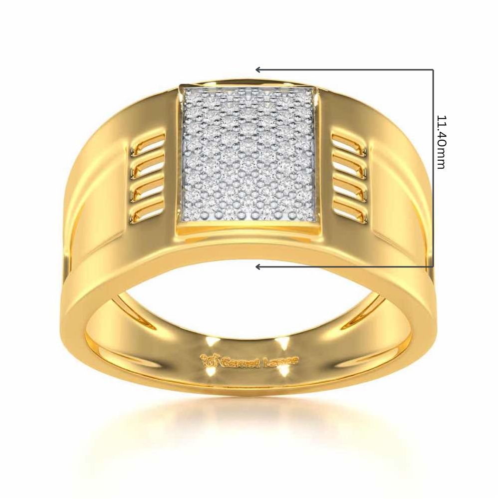 Ashwani Silver Ring For Men - Yellow Gold - Image 5