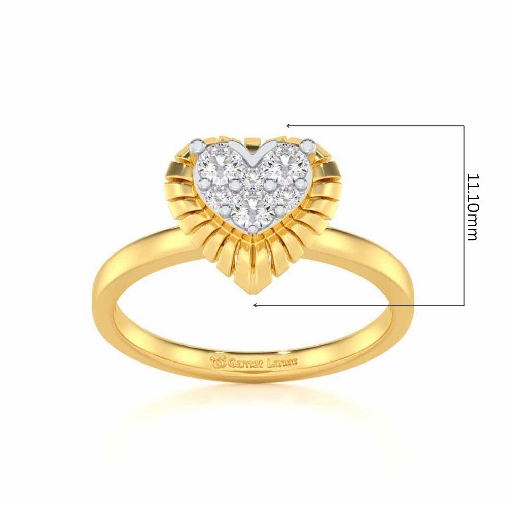 Heart Glowing Silver Ring - Yellow Gold - Image 5