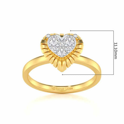Heart Glowing Silver Ring - Yellow Gold - Image 5
