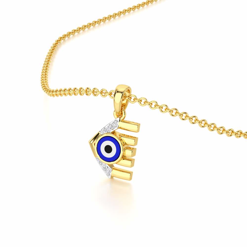 Fate Protector Silver Pendant - Yellow Gold - Image 2