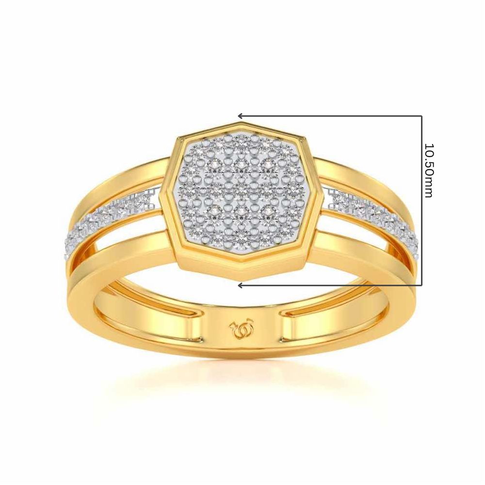 Gloaming Silver Ring For Men - Yellow Gold - Image 5