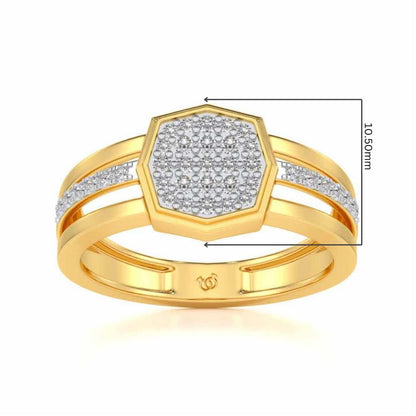 Gloaming Silver Ring For Men - Yellow Gold - Image 5