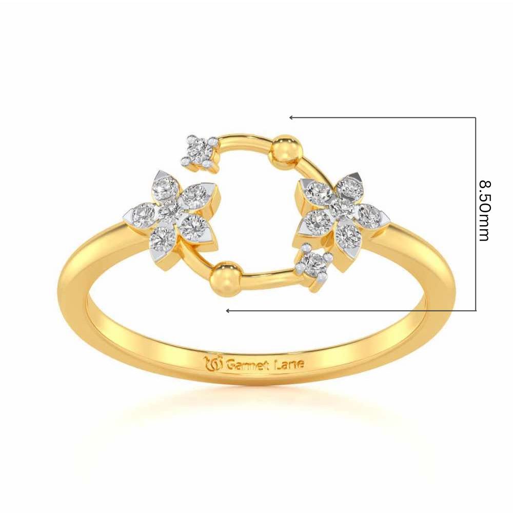 Linked Flora Silver Ring - Yellow Gold - Image 5