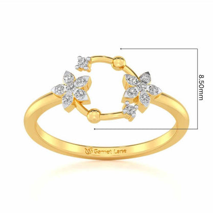 Linked Flora Silver Ring - Yellow Gold - Image 5