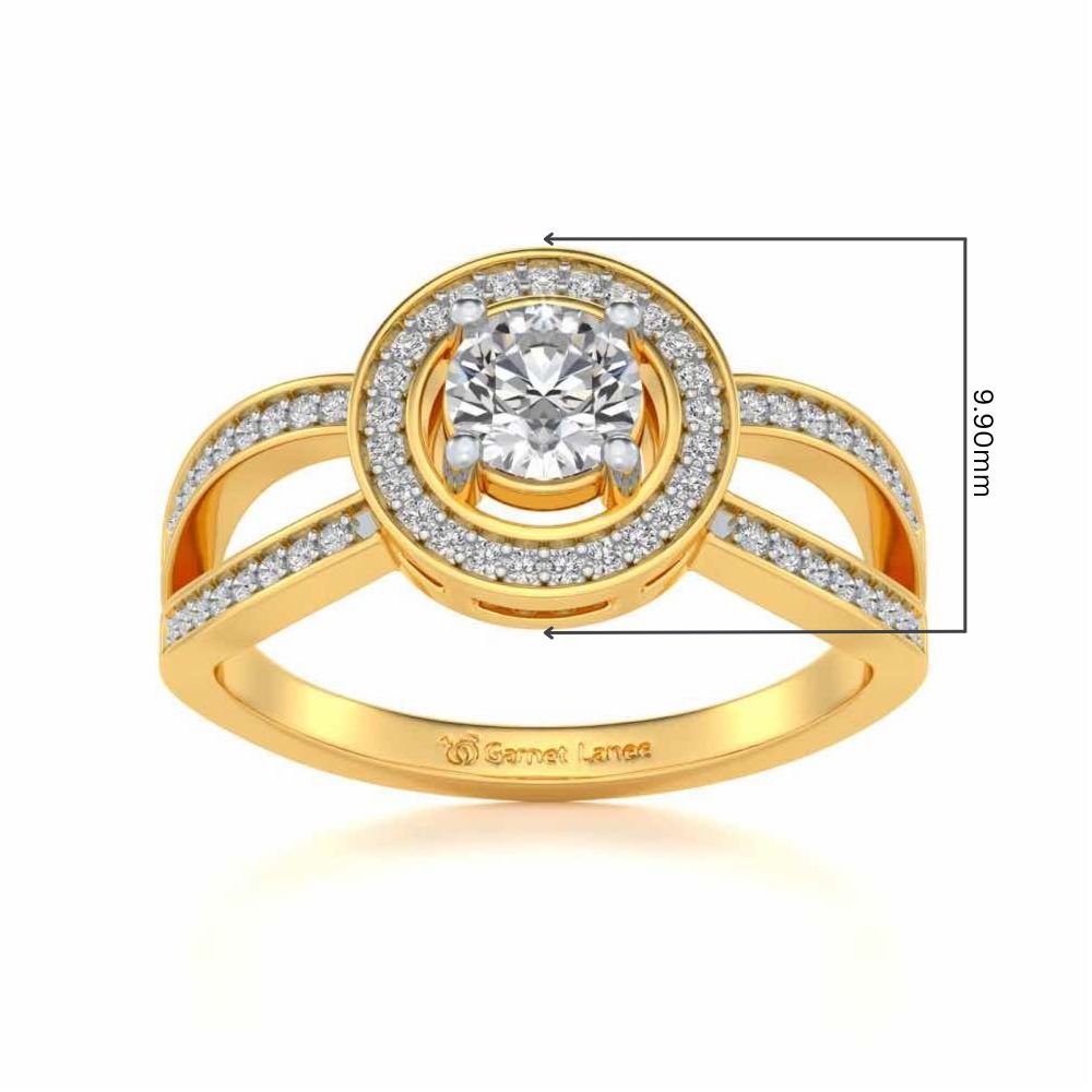 Immortal empress Solitaire Silver Ring - Yellow Gold - Image 5