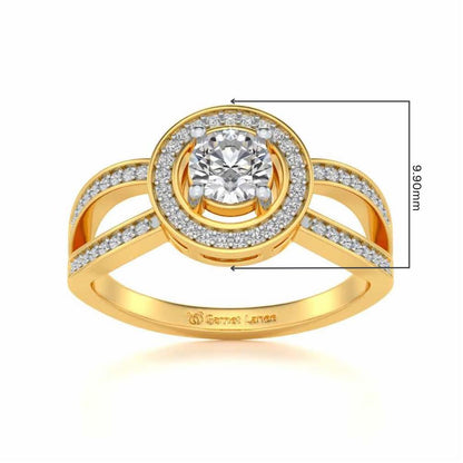 Immortal empress Solitaire Silver Ring - Yellow Gold - Image 5