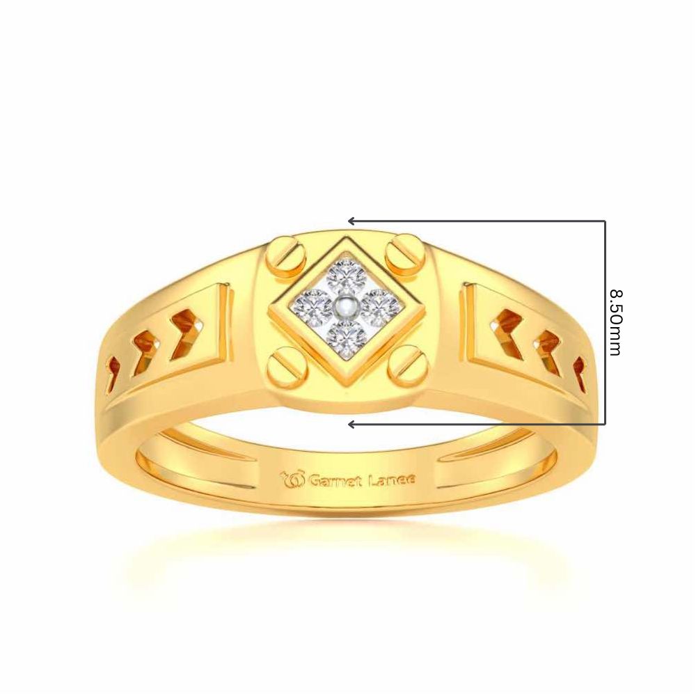 Geometric Ring For Men - Yellow Gold - Image 5
