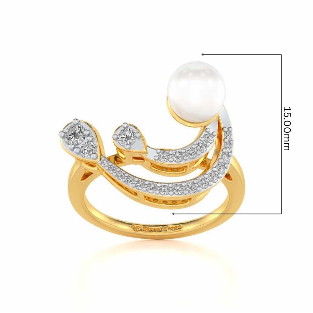 Regalia Silver Pearl Ring - Yellow Gold - Image 5