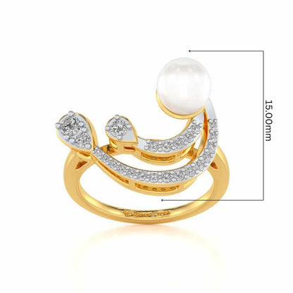 Regalia Silver Pearl Ring - Yellow Gold - Image 5
