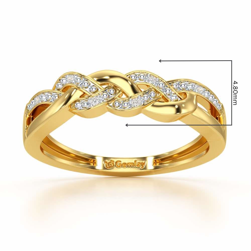 Twists Of Shine Silver Ring - Yellow Gold - Image 2