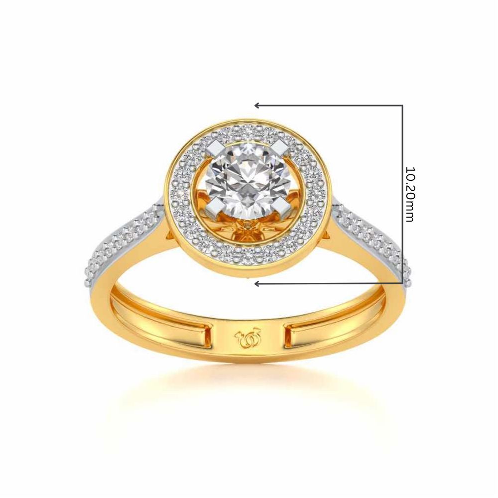 Pheonixed eye Solitaire Silver Ring - Yellow Gold - Image 5
