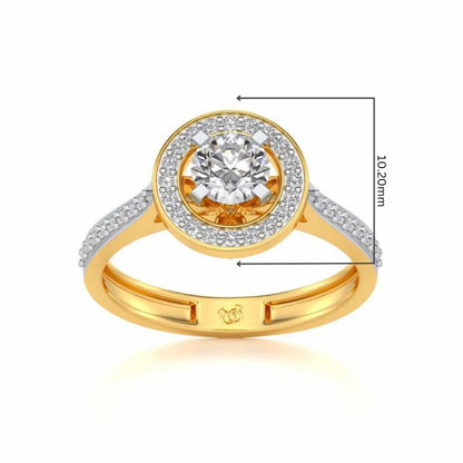 Pheonixed eye Solitaire Silver Ring - Yellow Gold - Image 5