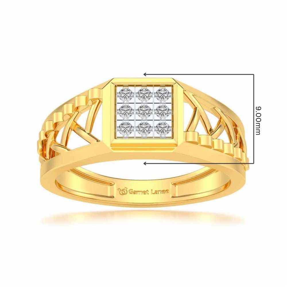 Criss-Cross Ring For Men - Yellow Gold - Image 5