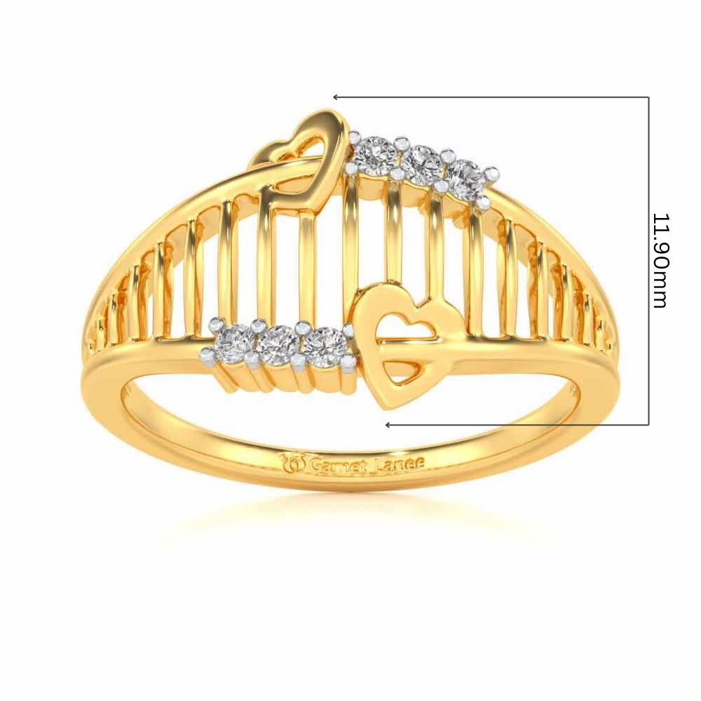 Ladder Lattice Silver Ring - Yellow Gold - Image 5