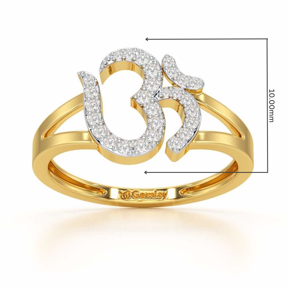 Pristine Om Silver Ring - Yellow Gold - Image 2