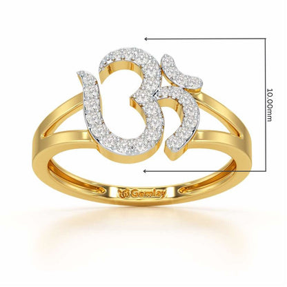 Pristine Om Silver Ring - Yellow Gold - Image 2