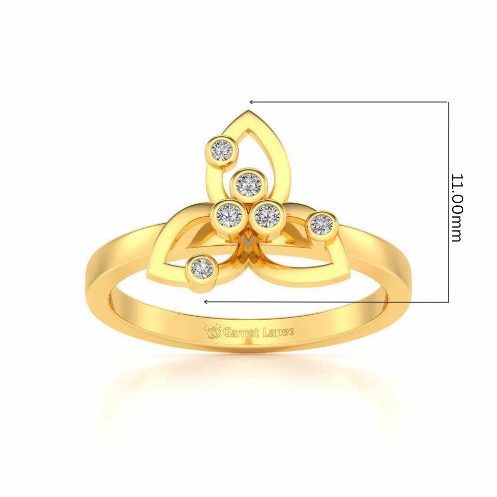 Angelic Flower Silver Ring - Yellow Gold - Image 5
