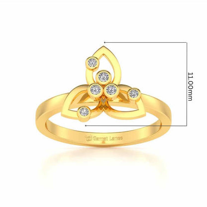 Angelic Flower Silver Ring - Yellow Gold - Image 5