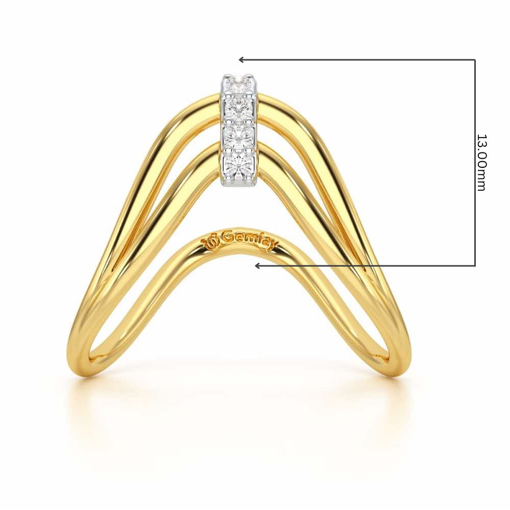 Holding Vanki Silver Ring - Yellow Gold - Image 2