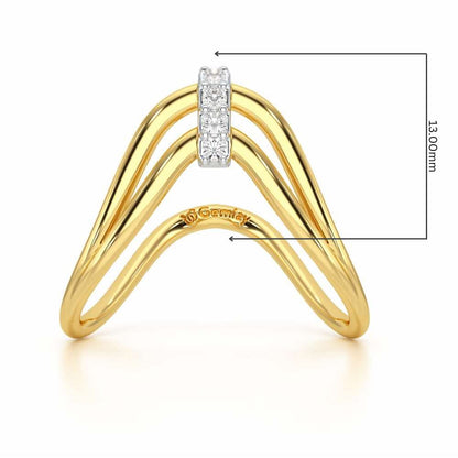 Holding Vanki Silver Ring - Yellow Gold - Image 2