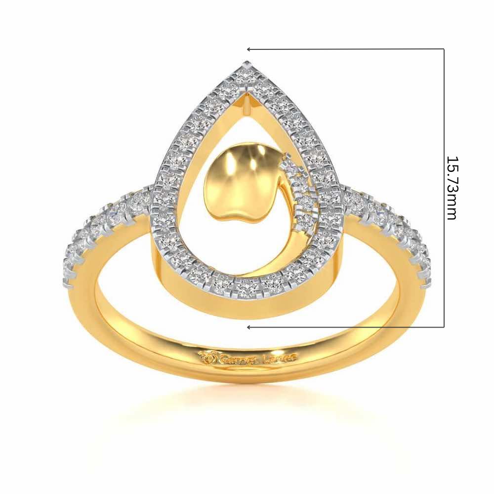 Drop Shine Silver Ring - Yellow Gold - Image 5