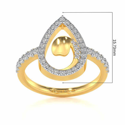 Drop Shine Silver Ring - Yellow Gold - Image 5