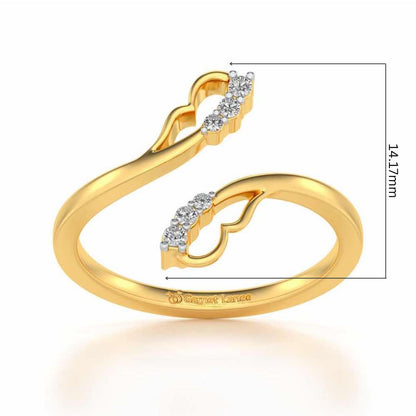 Fronds Silver Ring - Yellow Gold - Image 5