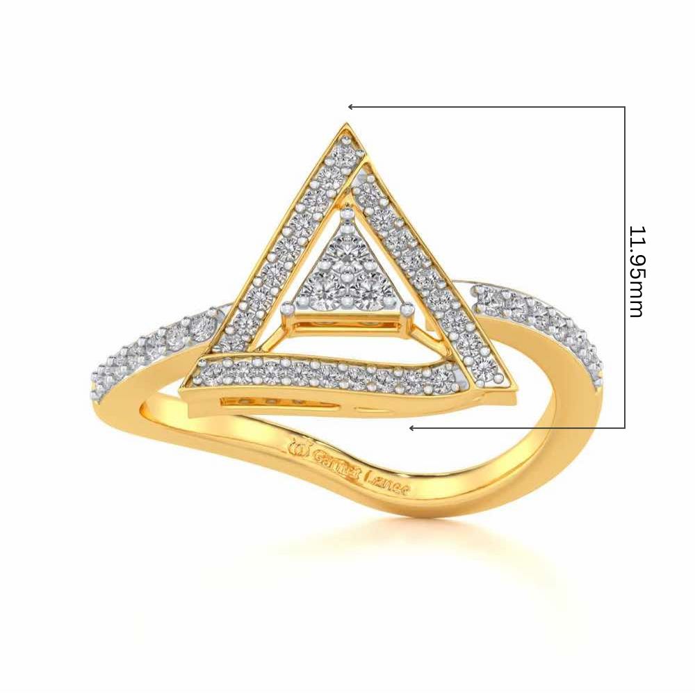 Trigonal Silver Ring - Yellow Gold - Image 5