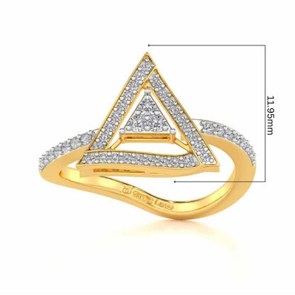 Trigonal Silver Ring - Yellow Gold - Image 5