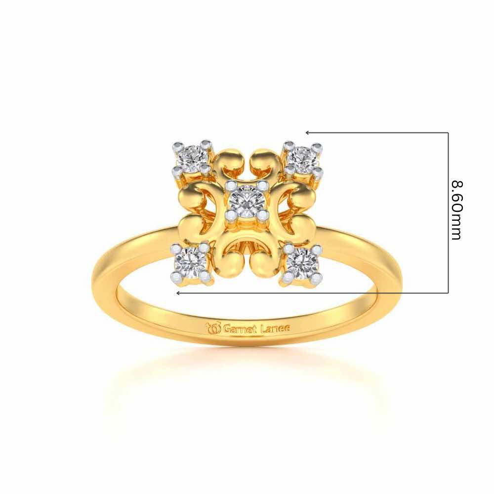 Elan Silver Ring - Yellow Gold - Image 5