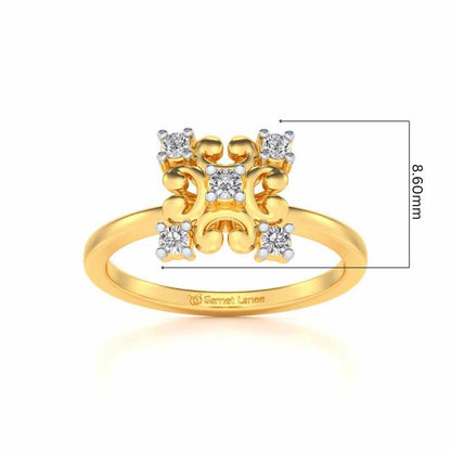Elan Silver Ring - Yellow Gold - Image 5