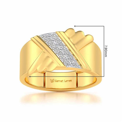 Satin Silver Ring For Men - Yellow Gold - Image 5