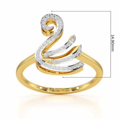 Celestial Swan Silver Ring - Yellow Gold - Image 5