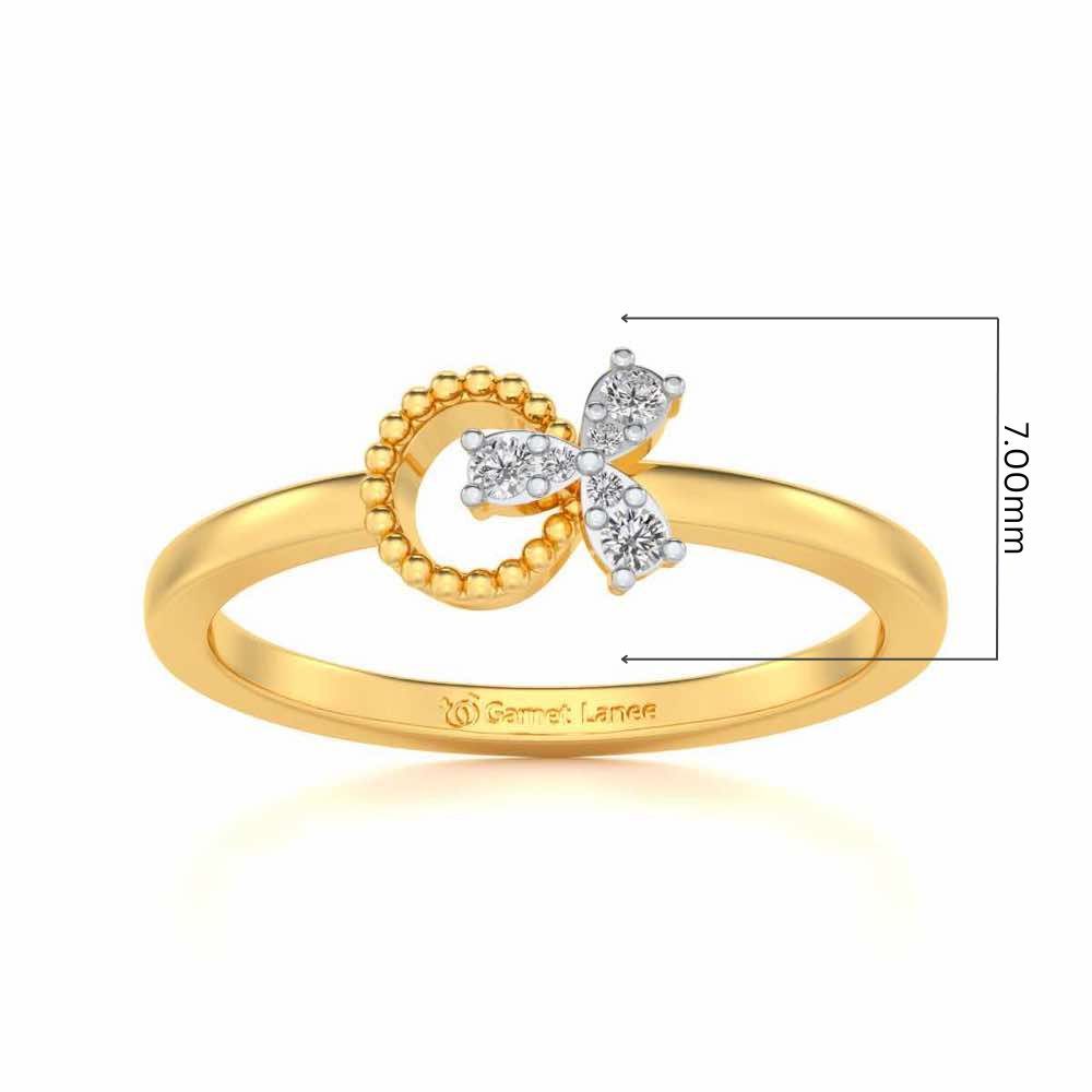 Loop Around Bloom Silver Ring - Yellow Gold - Image 5