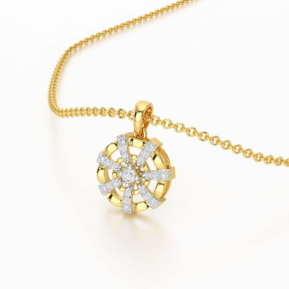 Ethereal Charm Silver Pendant - Yellow Gold - Image 2