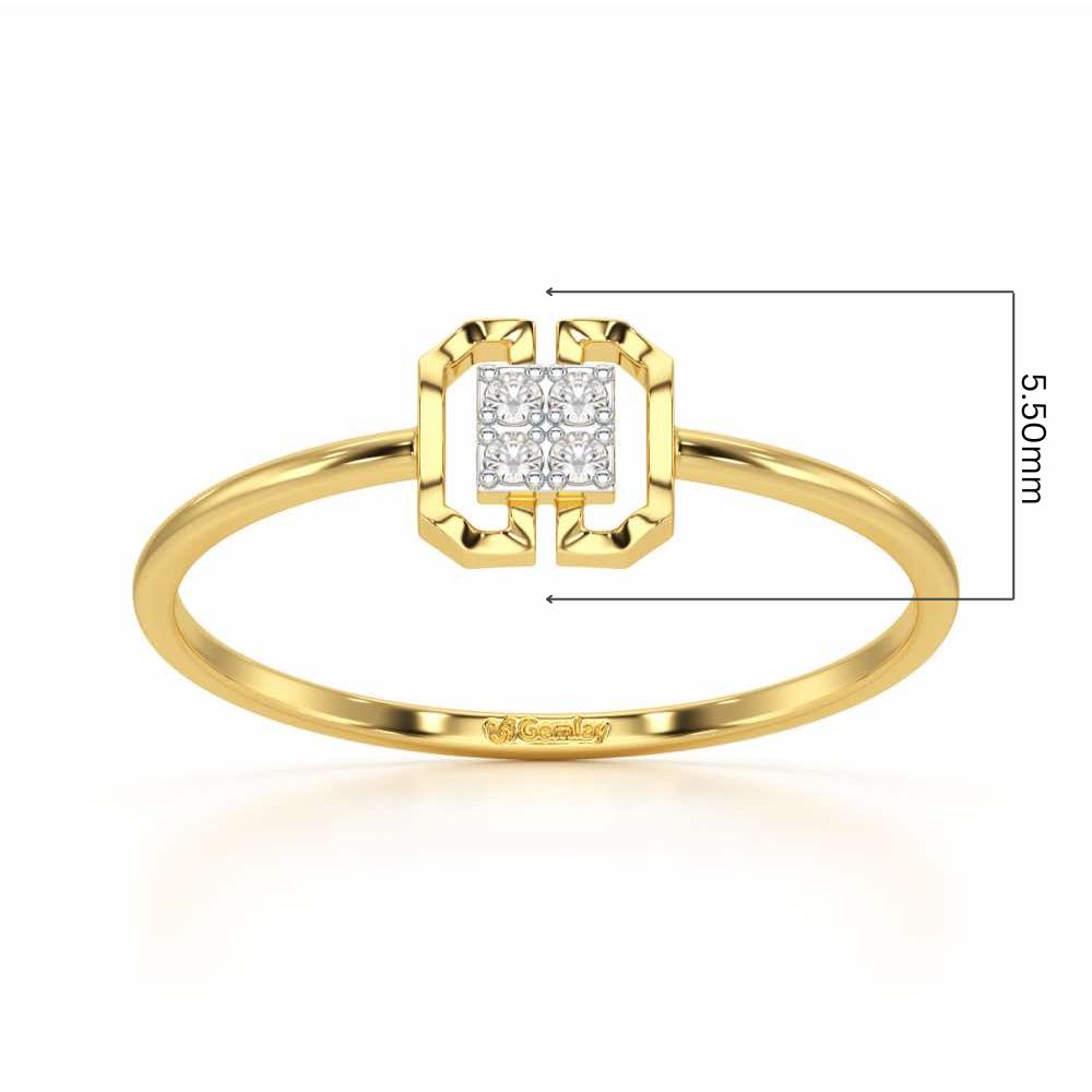 Featherlight Fancy Silver Ring - Yellow Gold - Image 5