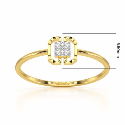 Featherlight Fancy Silver Ring - Yellow Gold - Image 5