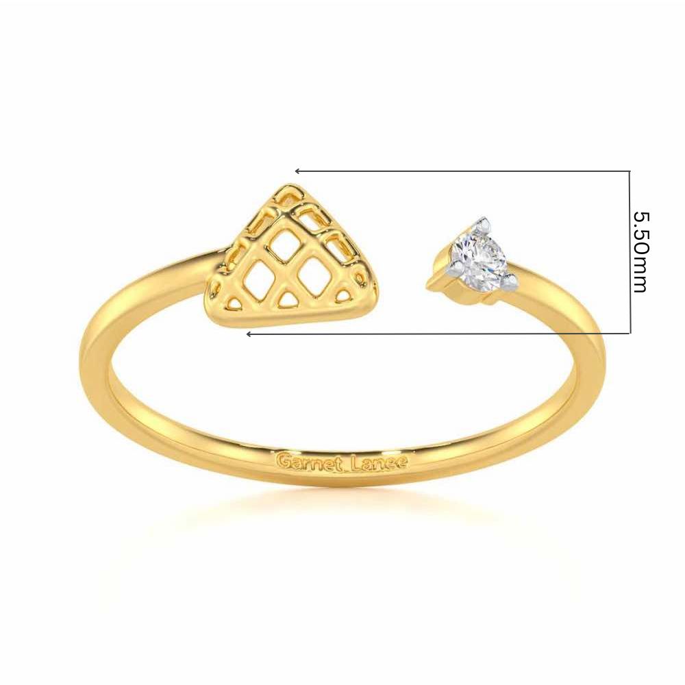 Glittering Grace Silver Ring - Yellow Gold - Image 5