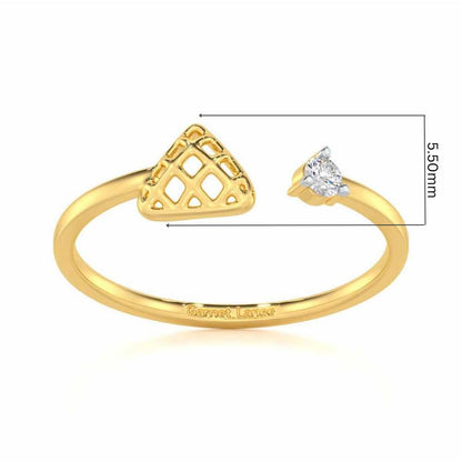 Glittering Grace Silver Ring - Yellow Gold - Image 5
