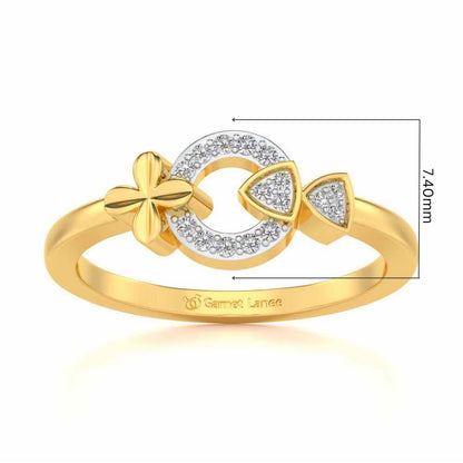 Ela Silver Ring - Yellow Gold - Image 5