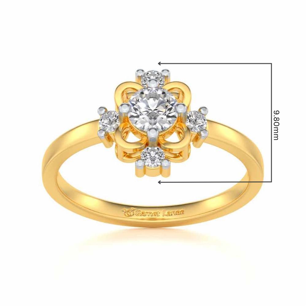 Distinguished Solitaire Silver Ring - Yellow Gold - Image 5