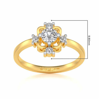 Distinguished Solitaire Silver Ring - Yellow Gold - Image 5