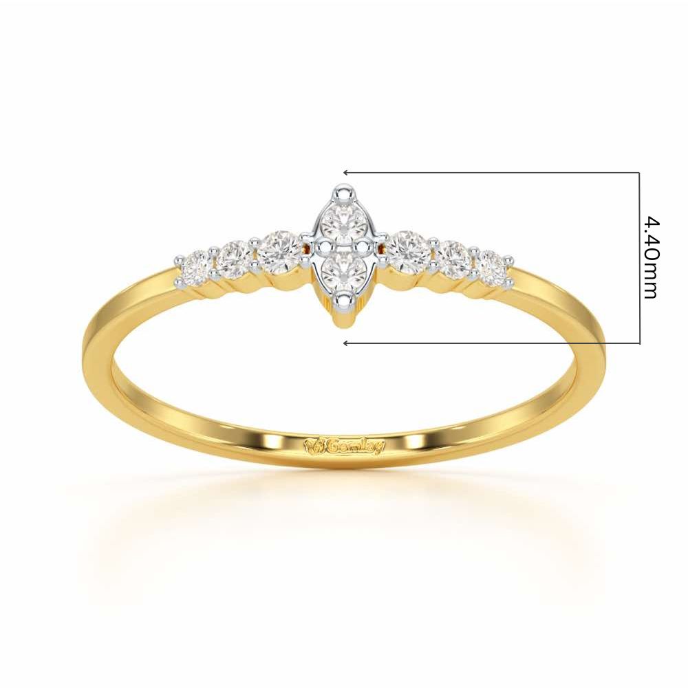 Elegance Silver Ring - Yellow Gold - Image 5
