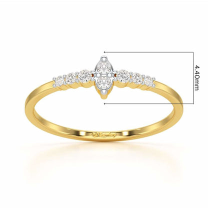 Elegance Silver Ring - Yellow Gold - Image 5