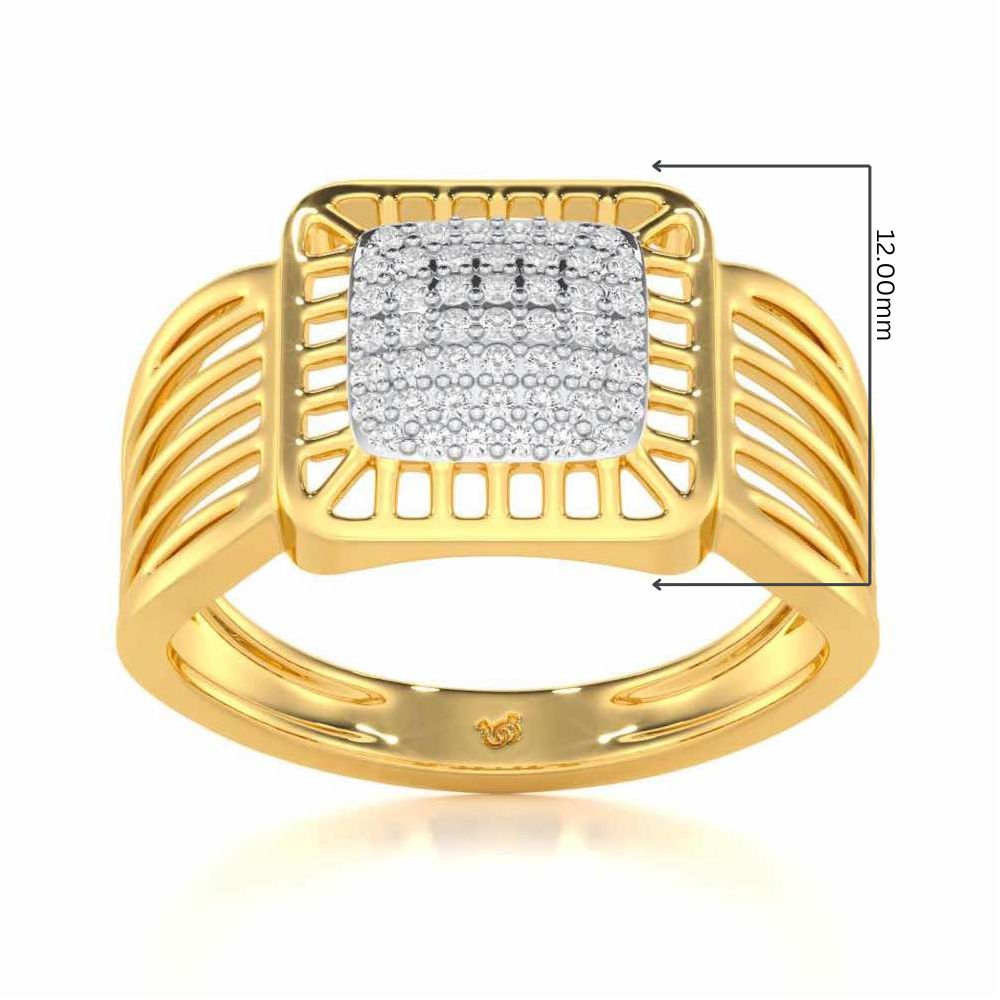 Lakshya Silver Ring For Men - Yellow Gold - Image 5