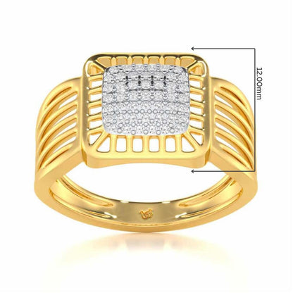 Lakshya Silver Ring For Men - Yellow Gold - Image 5