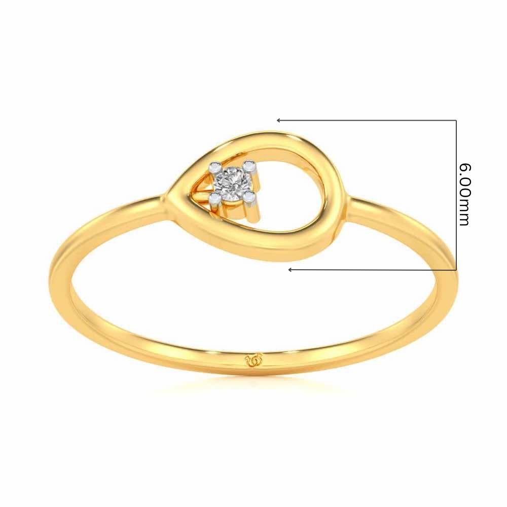 Drop Cord Silver Ring - Yellow Gold - Image 5