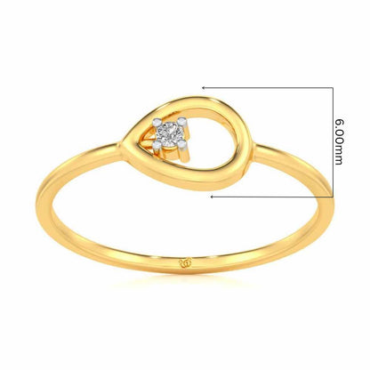 Drop Cord Silver Ring - Yellow Gold - Image 5