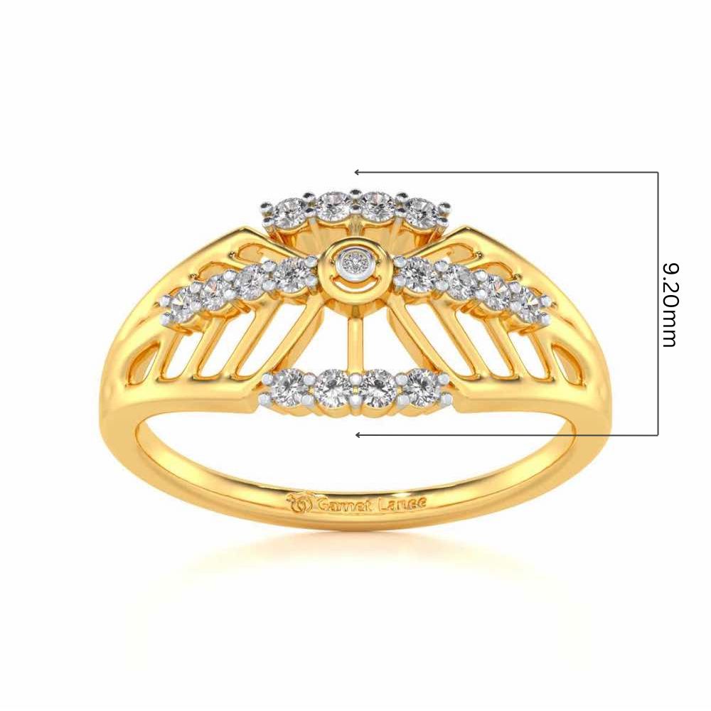 Sun Lattice Silver Ring - Yellow Gold - Image 5