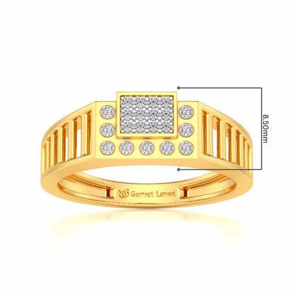 Out-Square Silver Ring For Men - Yellow Gold - Image 5